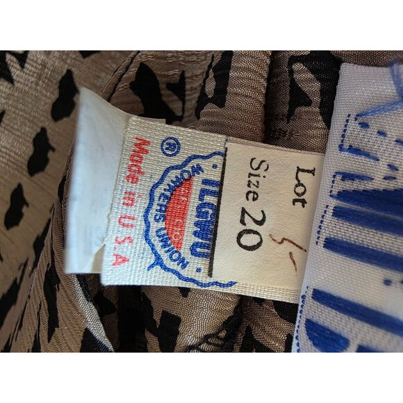 Vintage V.I.P. Plus Womens Dress Pattern Pleated Skirt Black & Beige Size 20 - Picture 6 of 9